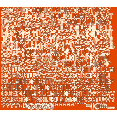 Selbstklebende Buchstabenaufkleber, 1 cm, orange matt (1/2)
