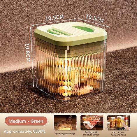 Boîte De Rangement Alimentaire - Réservoir Hermetique À Pression - Pour Céréales Farine Sucre Sel - Plastique Sans BPA - Compatible Lave-vaisselle - 1 Pièce (1/4)