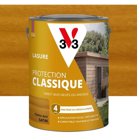 V33 Classic Protection Tinta per legno di quercia dorata satinata 4 anni 5L V33