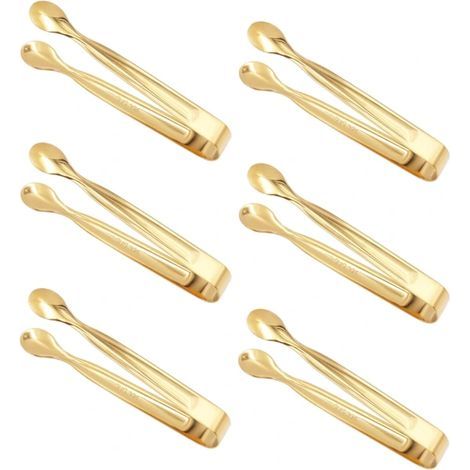 Bastoncini di zucchero, 6 mini cubetti di ghiaccio in acciaio inox, per zucchero, alimenti come cubetti di ghiaccio, zucchero, fette di limone, insalate - Oro (1/5)