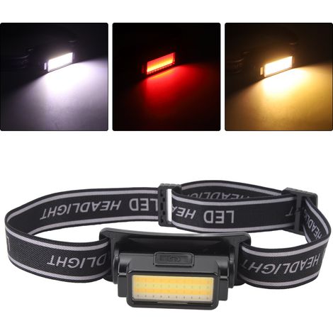 Lampada frontale a LED COB per campeggio, escursionismo, ricaricabile, leggera, impermeabile con comoda fascia per la testa, DUBUNS (1/5)