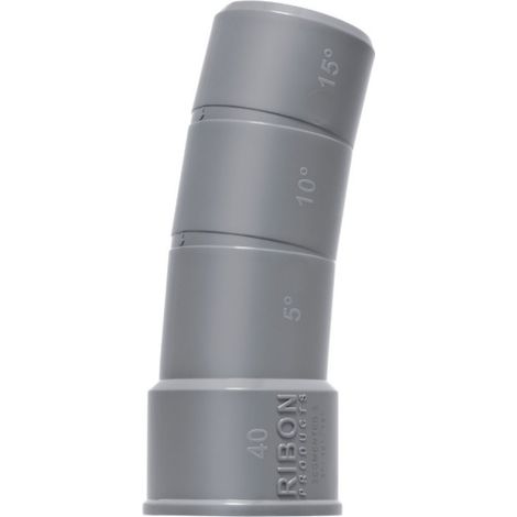 Codo multiángulo PVC 40 mm 5°/10°/15° macho hembra