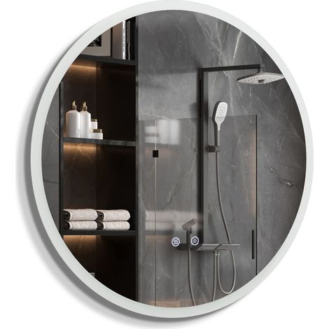 Miroir lumineux de salle de bain rond HOROW Ø60 cm avec éclairage réglable et fonction anti-buée (1/5)