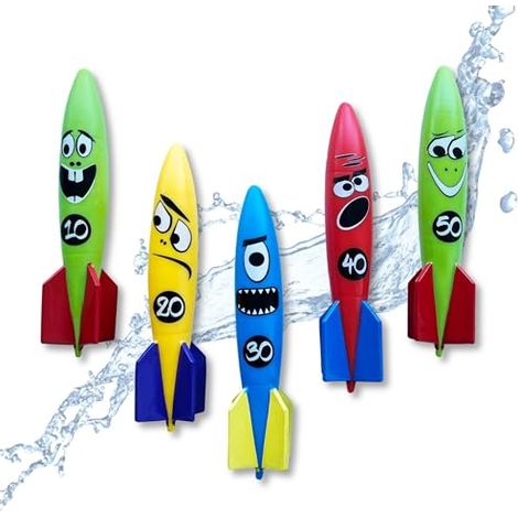 SCHILDKRÖT ROCKET DIVERS SET, 5 FUSÉES SOUS-MARINES, JOUET DE PLONGÉE POUR ENFANTS À PARTIR DE 5 ANS, IDÉAL POUR PISCINE OU BAIG