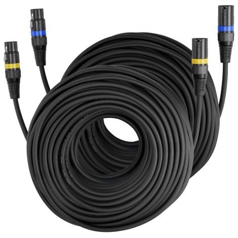 Cavo Audio Cannon XLR da 30,48 m, 2 Pezzi, Cavi per Microfono DMX (1/5)