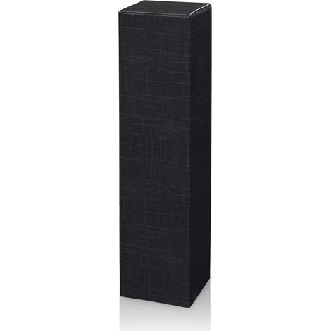 1000 x Faltschachtel für 1 Flasche 90x90x355 mm strukturgeprägt Schwarz (1/2)