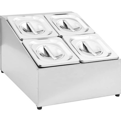 vidaXL Soporte bandeja Gastronorm con 4 bandejas 1/6 acero inoxidable (1/2)
