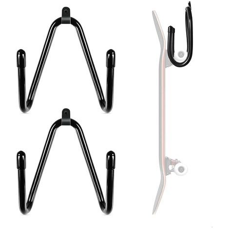 1 Paires Support Skateboard Mural, Porte Ski étagère Murale Snowboards Display Rack, Skis Voiture, Crochets Rangement, Planches Comme Skateboards (1/5)
