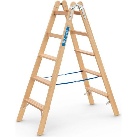 ZARGES Crestastep B - Holz-Stufenleiter 2 x 5 Stufen (1/3)