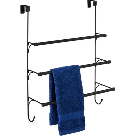 Amazon Basics Porte-Serviettes à Poser sur la Porte, Noir, 49 x 17 x 63 cm (1/5)