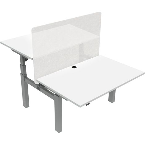 STIER Elektrisch höhenverstellbarer Team-Schreibtisch 501-88, 120x80cm, Weiß mel., verstellbar 65-125cm, Traglast 100kg (1/3)