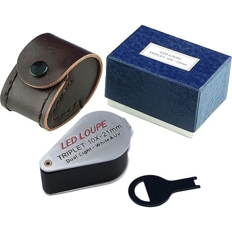 10x + UV Light Mini Folding Jewelry Loupe Eye Magnifier Jewelry Magnifying Glass for Gems Jewelry Stones Rocks Stamps Coins Spares Hobbies Antiques Gems, Coins, Stamps 6 LED Lights