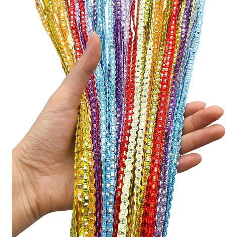 Zanzariera per porte interne ed esterne, 100 x 200 cm, tenda a fili per porta, divisorio per ambienti, ideale per Natale, matrimoni e camera da letto (colorata)
