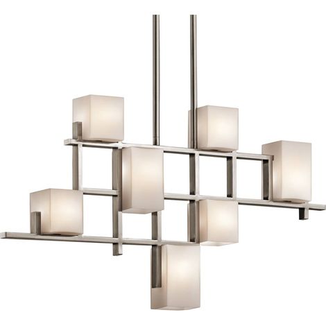 Elstead City Lights - Lampadario a 7 luci a sospensione in peltro classico chiaro, G9 (1/5)