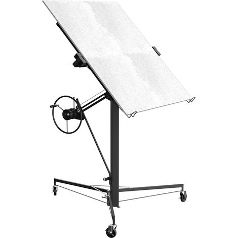 TEENO Alzalastre per Cartongesso XXL Alza Solleva Lastre Portata Fino a 68kg per Pareti e Soffitti Pannelli Cartongesso, Regolabile In Altezza 140-325 cm, Nero