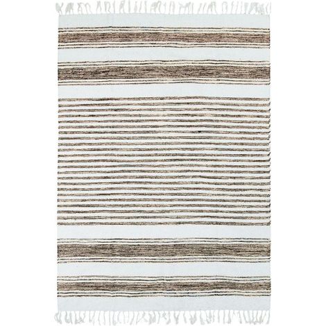 TERRA COTTON LIGNES - Tapis en coton motifs lignes sable-blanc 190x290 (1/5)