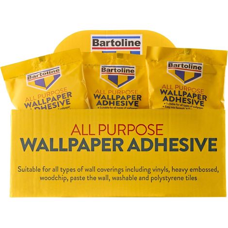 Colle à papier peint 5 rouleaux (6 pintes) – adhésif à base d’amidon, facile à mélanger, pour tous papiers peints, vinyle, texturés, carreaux polystyrène, résultats durables. (1/5)