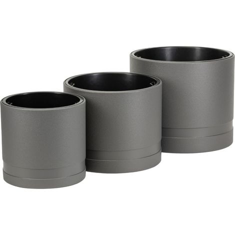 Set di 3 vasi da fiori LUNA WALEC color antracite.