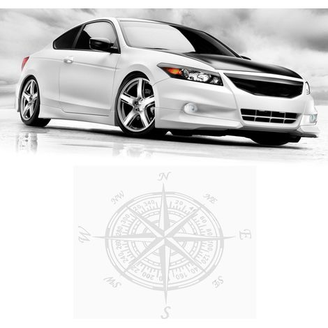 Autocollant boussole/boussole de navigation nautique pour carrosserie, convient à tous les modèles de voitures, blanc universel. (1/5)