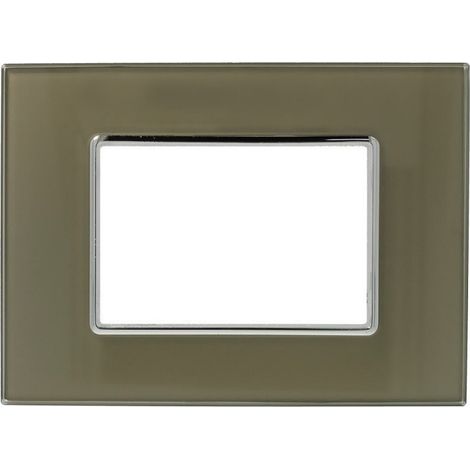 Trade Shop - PLACCA CRISTAL 3M 4M 6M BRONZO EFFETTO VETRO COMPATIBILE MIT BTICINO AXOLU -