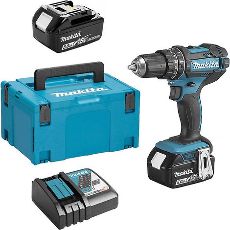 Perceuse visseuse à percussion MAKITA DHP482RTJ 18 V Li-Ion 5 Ah Ø 13 mm (1/5)