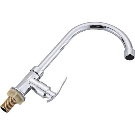 Robinet Mitigeur Lavabo - Robinet Eau Froide Unique Levier - Pour Évier Cuisine RV Salle d'Utilité Jardin Extérieur - 1 Pièce (1/5)