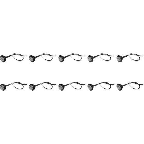 Feux de position latéraux 3LED IP68 étanches, lot de 10, indicateurs ronds universels pour camion, voiture, camping-car, lumière blanche. (1/5)