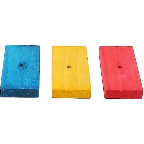 Bunte, rechteckige Nageblöcke aus Holz, Zubehör für Hamster, Kaninchen und Vögel (1/4)