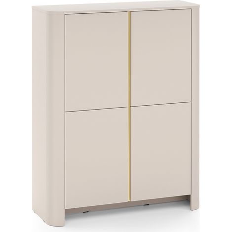 Commode AMOS K103 - Cachemire - Arrondi - Fermeture silencieuse - Largeur 103 cm, Hauteur 132 cm, Profondeur 39 cm (1/5)