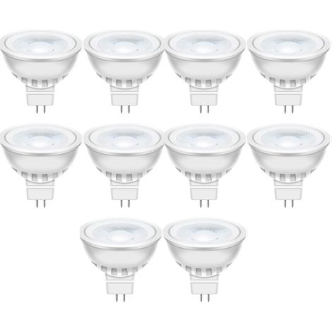 GU5.3 led warmweiß MR16 LED 5W Lampe 12V, 50 Watt ersetzt, 2700K Warmweiß 38° Abstrahlwinkel LED Spot MR16, 560Lm AC/DC 12Volt Led Leuchtmittel, Nicht dimmbar, 10 Stück (1/5)