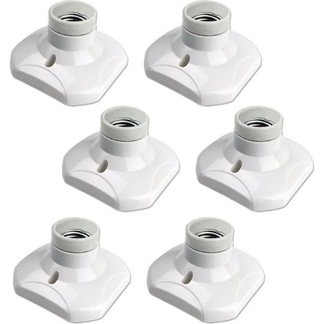 Lot de 6 douilles de plafond à visser E27, douille de garage E27, AC 220-240 V, support de douille pour ampoule LED, base de plafon