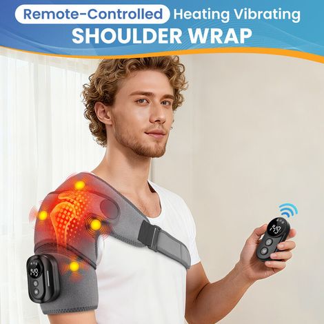 5000mAh Wireless Massage Shoulder Warmer – 5 Modes, Remote Control, Magnetic, Heat 45–65°C, Relaxing Vibrations (1/4)