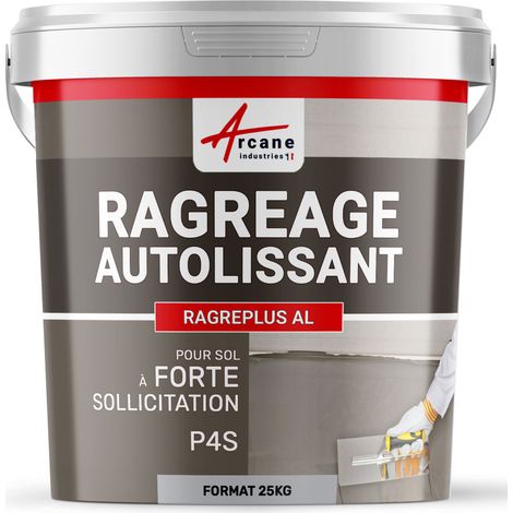 Arcane Industries – Ragréage autolissant pour sol et carrelage – Haute résistance P4S – Application jusqu'à 30 mm – Prêt à gâcher – 25 kg (1/2)