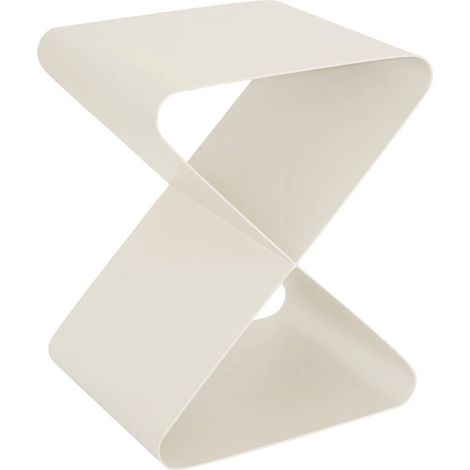 Table à café en métal en forme géométrique coloris Beige - Longueur 35,5 x Profondeur 30 x Hauteur 45,5 cm