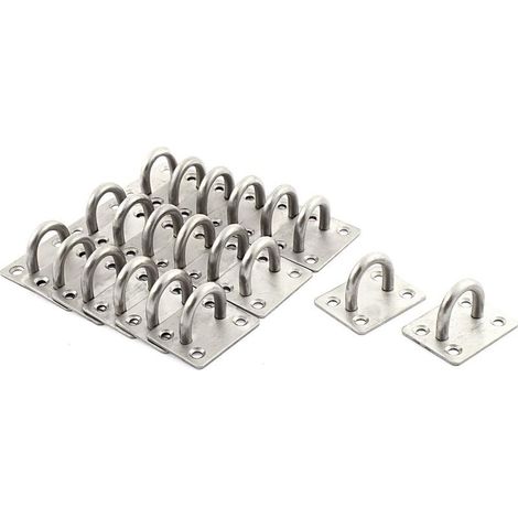 20 crochets de fixation pour ventilateur de plafond rectangulaire, couleur argentée, pour éclairage mural ou de plafond. (1/2)