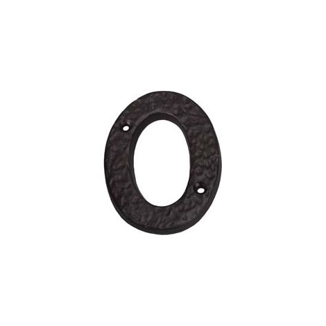 NUMERO CIVICO 0 IN FERRO NERO OPACO