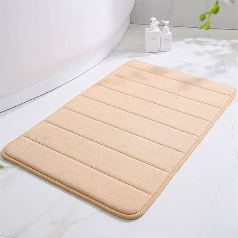 Tapis de Bain Antiderapant Absorbant en Mousse à Mémoire Tapis Cuisine devant Evier - 40x60CM Beige (1/5)