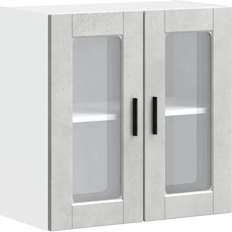 Armario de cocina mural de diseño práctico 60 x 31 x 60 cm fabricado en madera de ingeniería en color gris hormigón 020050426 (1/5)