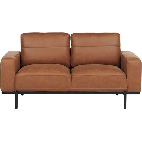Sofa 2 Seater SOVIK Fabric Brown (1/5)