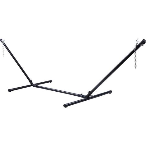 Supporto per Amaca, Struttura per Letto Cospeso con Portante in Ferro per Esterno Giardino, Nero, 320 x 100 x 110 cm (Solo Telaio, Senza Amaca) (1/5)