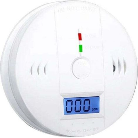 Crezuo Kohlenmonoxid-Alarmmelder: Batteriebetriebener CO2-Alarmmelder mit LCD-Display und Sprachwarnung