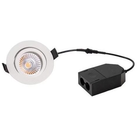 Brumberg LED-Einbaustrahler 5W LOOP-R 3000K 450lm Konv 1LED Kst IP20 ws RF:hochglänzend (1/5)