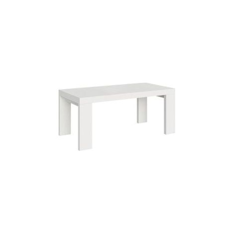 Table rectangulaire extensible 160 à 264cm blanche Ribo-Support 4 pieds (1/5)