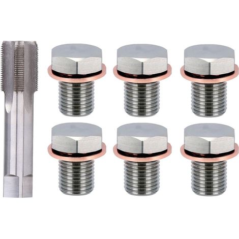 Surtido de tornillos y arandelas de tapon de carter con macho y estuche , M15 X 1.5P