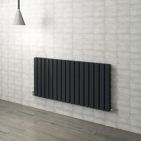 Biubiubath Black Flat Panel Radiator Central Heating Horizontal Double Desinger 600x1156mm (1/5)