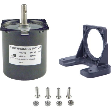 Moteur de réduction réversible 68KTYZ 220V AC 80r/min Motoréducteur Couple synchrone 4Kgf.cm Moteurs Support de montage Noir (1/5)