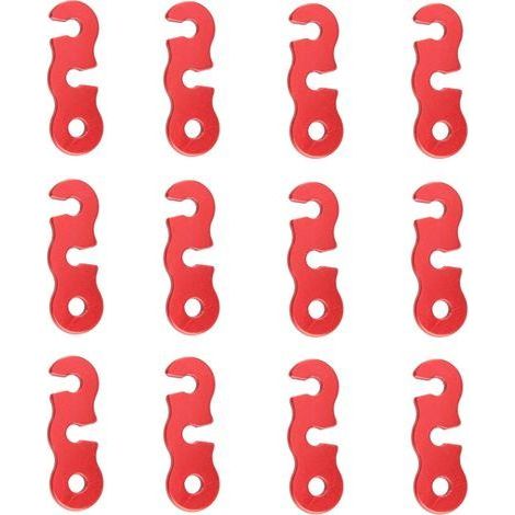 12Pcs Tendeur de Corde Tendeur Camping en Alliage d'Aluminium Crochet Ajusteur de Corde Durable Antidérapant pour Tente Bâche Randonnée Camping (1/5)