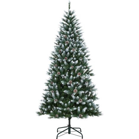 Sapin de Noël artificiel lumineux 270 cm, 900 LED - sections PE/PVC réalistes, 2136 pointes, pommes de pin, support métal, montage facile - 9FT (Europe) (1/5)