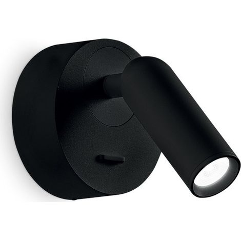 Liseuse décorative LED ronde noire, 3000K 3,5W (1/2)