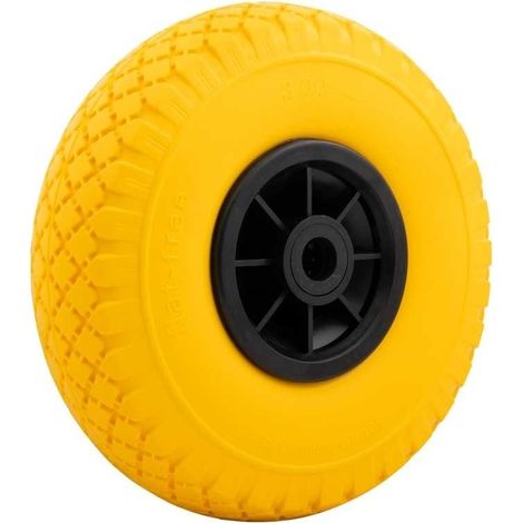 Roue diable/remorque - MESO - 3.00-4 - Jaune/Noir - PU increvable - 125kg